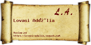 Lovasi Adélia névjegykártya